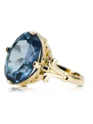Ring Aquamarin 14 Karat Gelbgold Vintage Schmuck vrc369y
